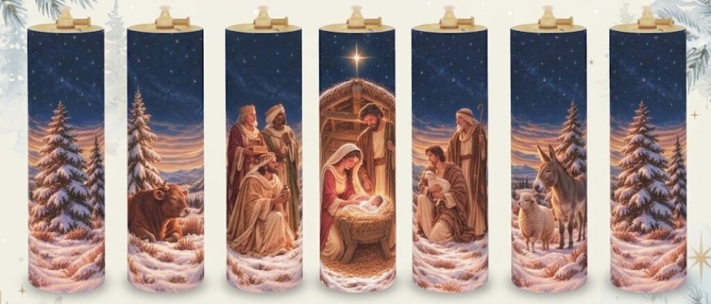 Komplet 7 świec olejowych na Boże Narodzenie – 26 cm